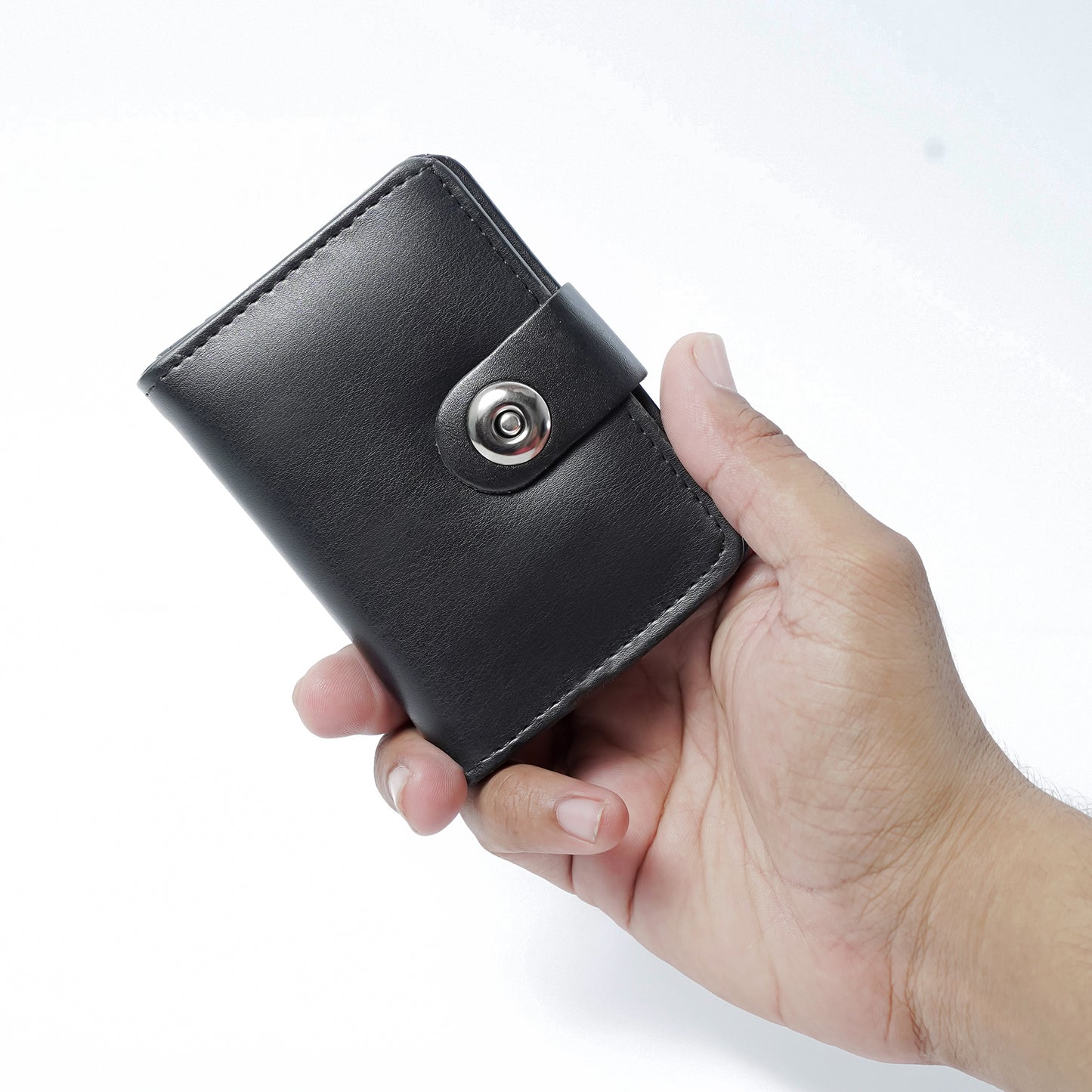 Compact Charm: Magnetic Button Wallet