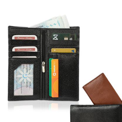 "Magnetic Charm: Cowhide Leather Wallet"