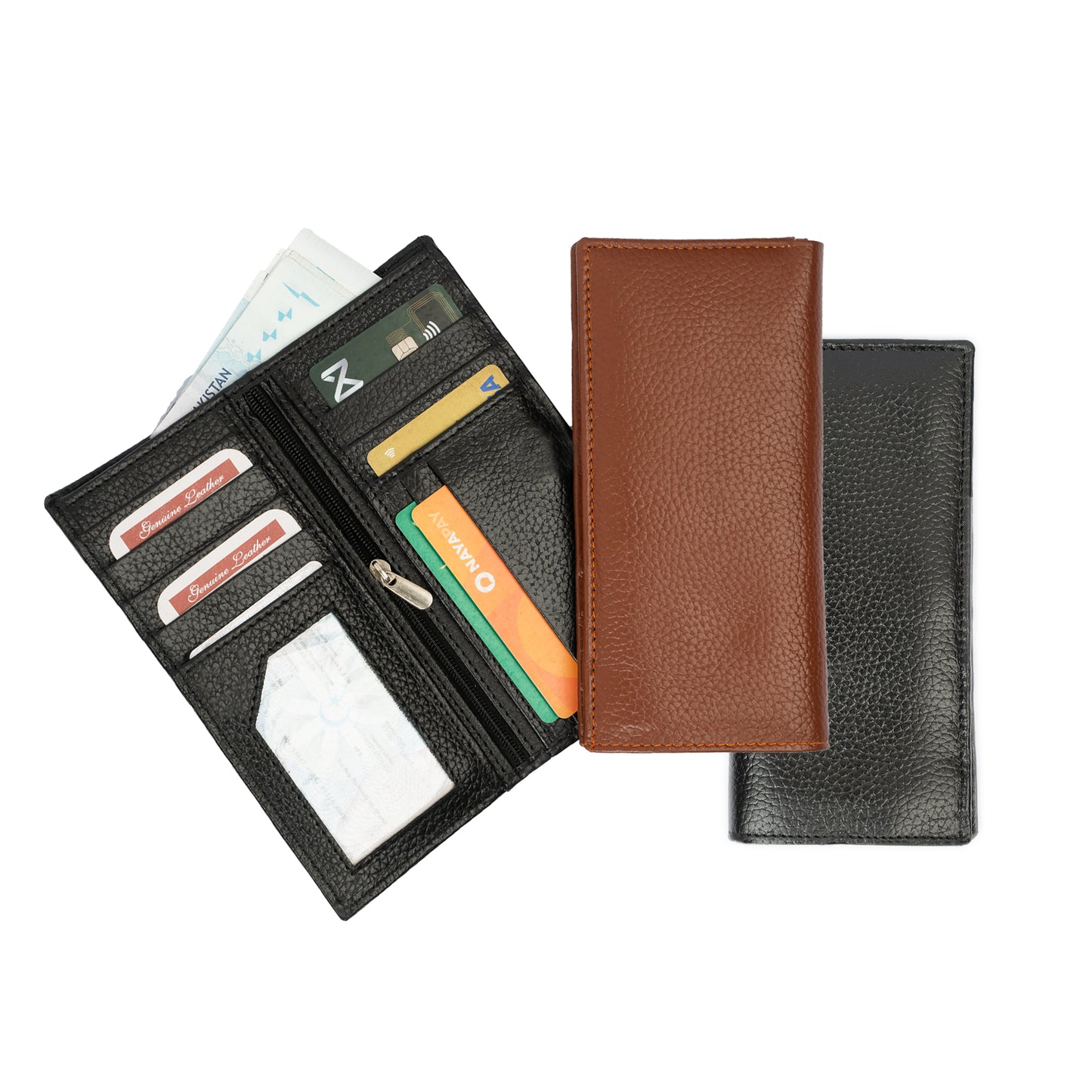 "Magnetic Charm: Cowhide Leather Wallet"