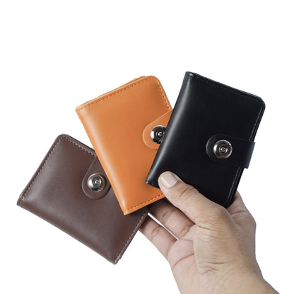 Compact Charm: Magnetic Button Wallet