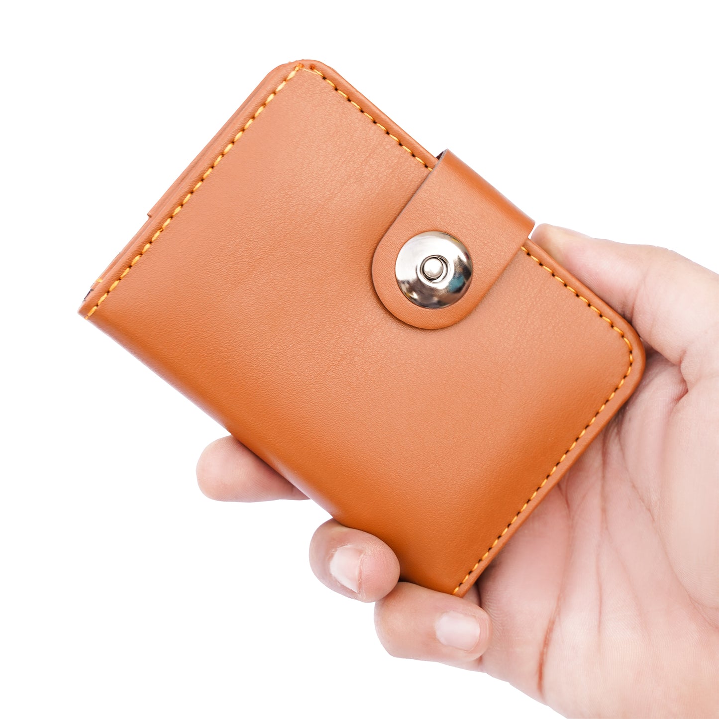 Compact Charm: Magnetic Button Wallet