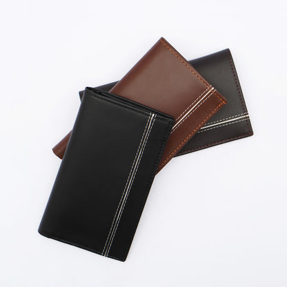 Vertical Strapped: Luxe Cow Leather Long Wallet