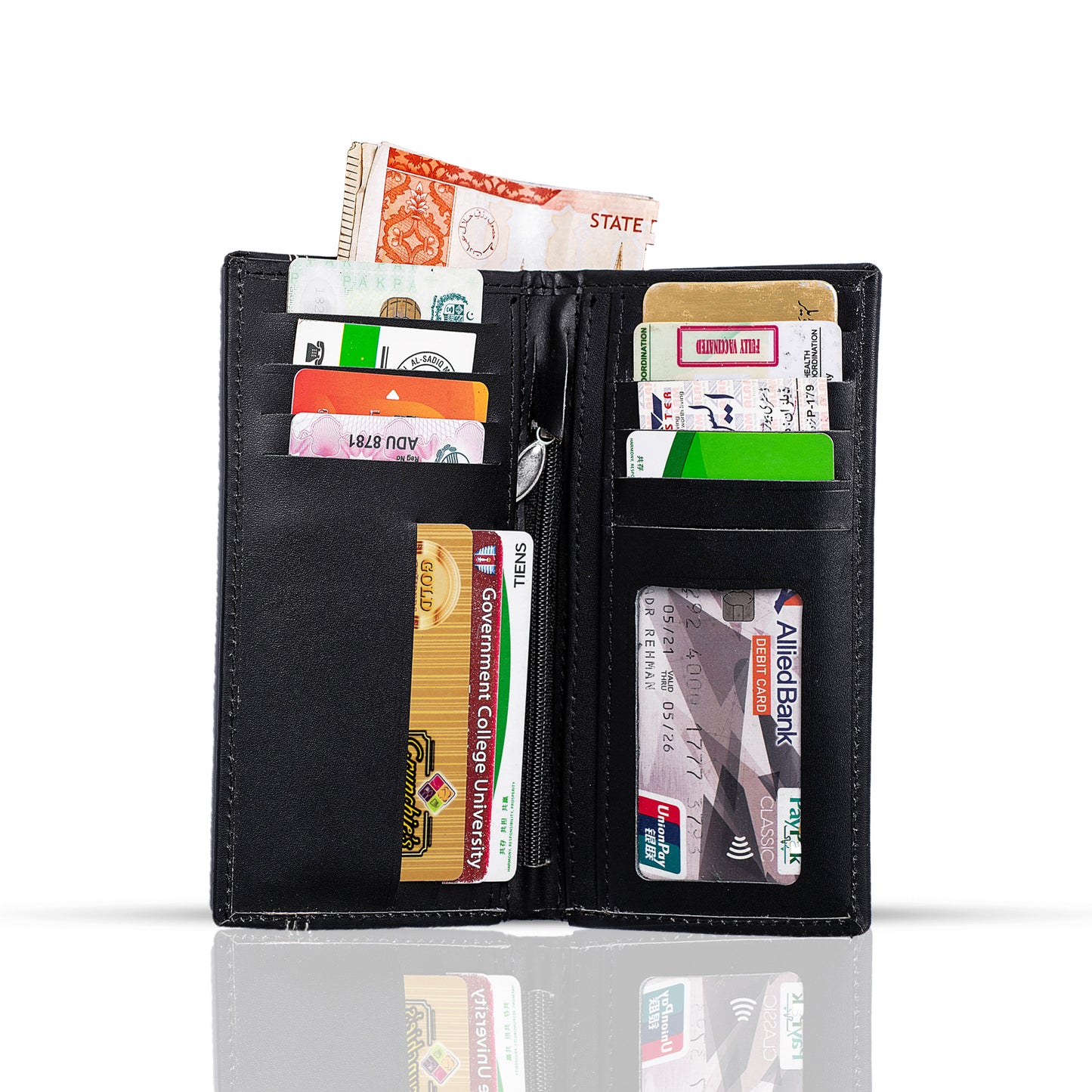 Vertical Strapped: Luxe Cow Leather Long Wallet