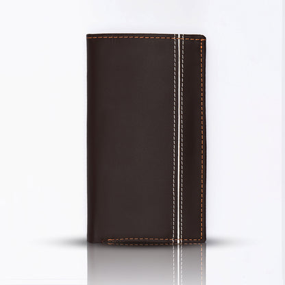 Vertical Strapped: Luxe Cow Leather Long Wallet